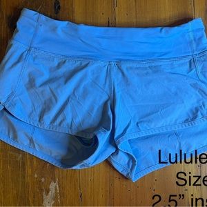 Lululemon Speed up (?) shorts size 4 blue 2.5” inseam